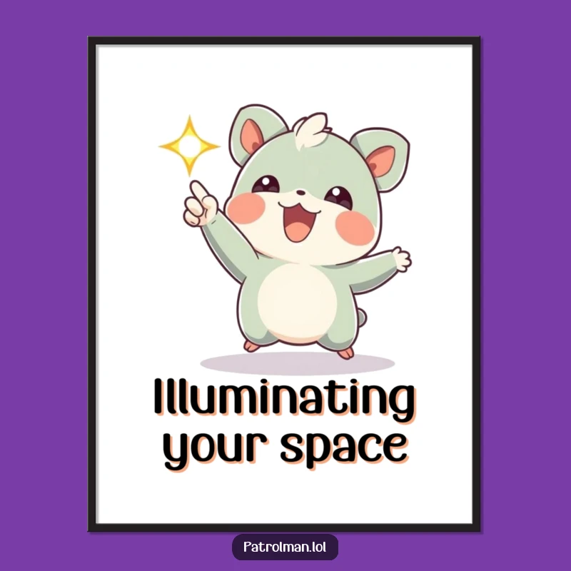 Funny Creature Spotlight Digital Art - Instant Radiance for Your Walls