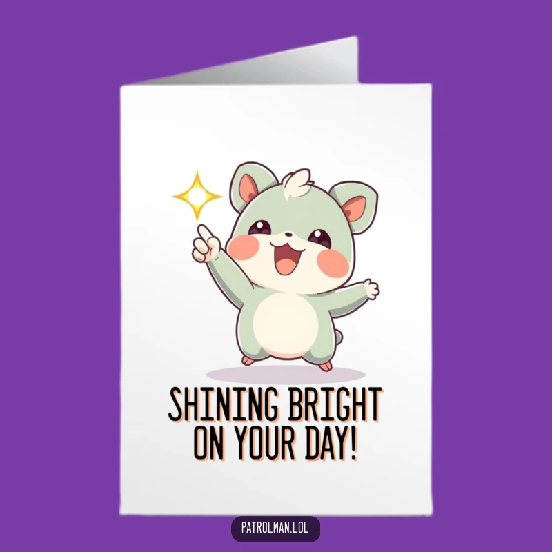 Free Printable Birthday Card: Flashing Light Creature! Fun Downloadable Humorous Gift