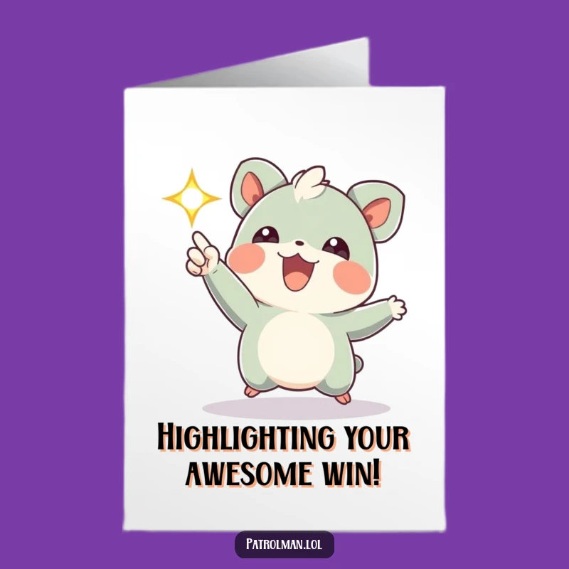 Free Printable Congrats Card: Flashing Light Creature! Joyful Downloadable Celebration