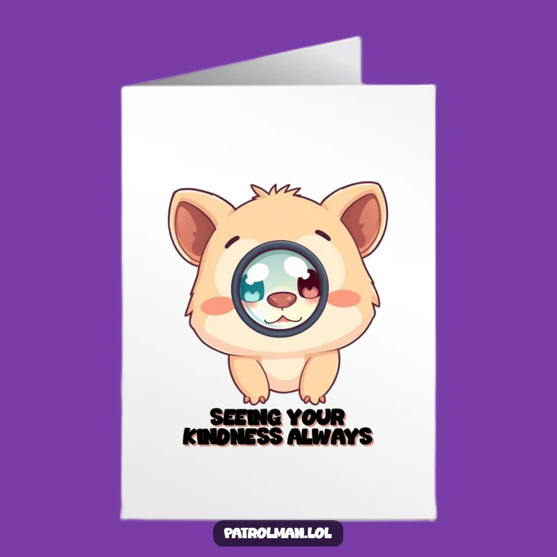 Funny Free Printable Thank You Card: Creature Peeking! Downloadable Grateful Gift